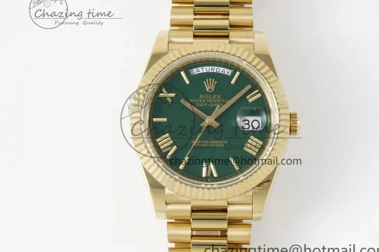 MiroTime 1229 Day Date 40 228238 YG JDF 1:1 Best Edition Green Dial on YG Bracelet VR EyeCatching 2245